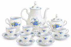 Bernadotte Nezábudka – porcelánová kávová súprava pre 6 osôb, 17-dielna