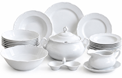 Constance biela – porcelánová obedová súprava pre 6 osôb, 26-dielna