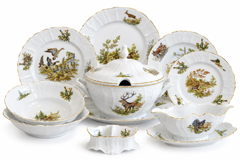 Bernadotte poľovnícka – porcelánová obedová súprava pre 6 osôb, 26-dielna