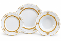 Maria Louise zlatý ornament 18-dielna porcelánová tanierová súprava pre 6 osôb