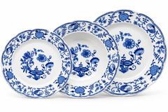 Cibulák porcelánová tanierová súprava pre 6 osôb, 18-dielna