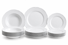 Constance biela – porcelánová tanierová súprava 18-dielna pre 6 osôb