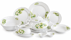 Constance margarétky – porcelánová obedová súprava pre 6 osôb, 26-dielna
