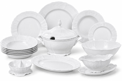 Bernadotte biela – porcelánová obedová súprava pre 6 osôb, 26-dielna