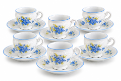 Bernadotte Nezábudka – porcelánová kávová súprava pre 6 osôb, 12-dielna