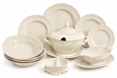 Bernadotte slonová kosť – porcelánová obedová súprava pre 6 osôb, 26-dielna