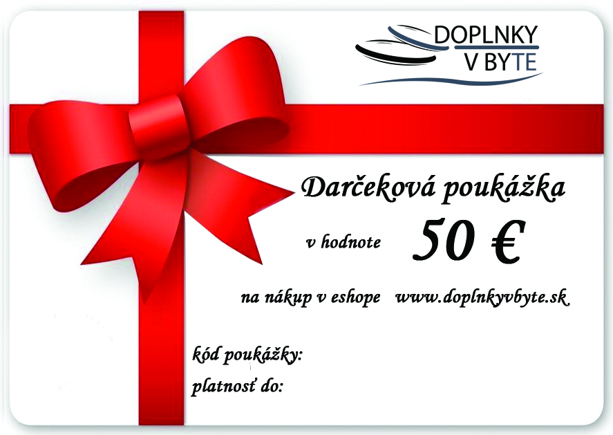  Darčeková poukážka na nákup tovaru v hodnote 50 €