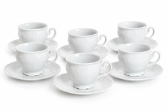 Bernadotte biela – porcelánová kávová súprava pre 6 osôb, 12-dielna