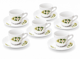 Constance margarétky porcelánová kávová súprava pre 6 osôb, 12-dielna