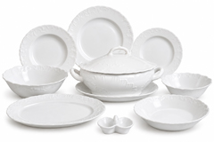 Rokoko biela porcelánová obedová súprava pre 6 osôb, 24-dielna