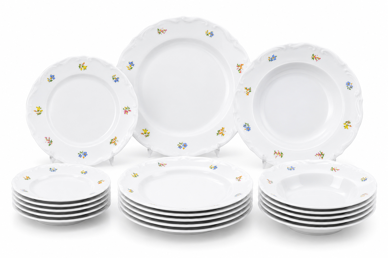 Maria Teresa kvietky porcelánová tanierová súprava, 18-dielna pre 6 osôb